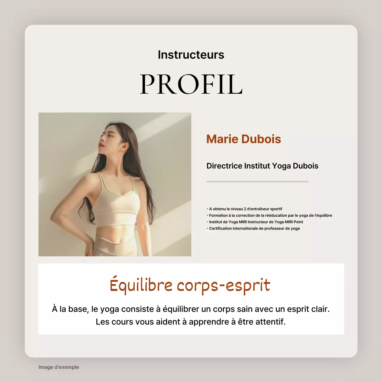 Promouvoir le yoga moderne en beige