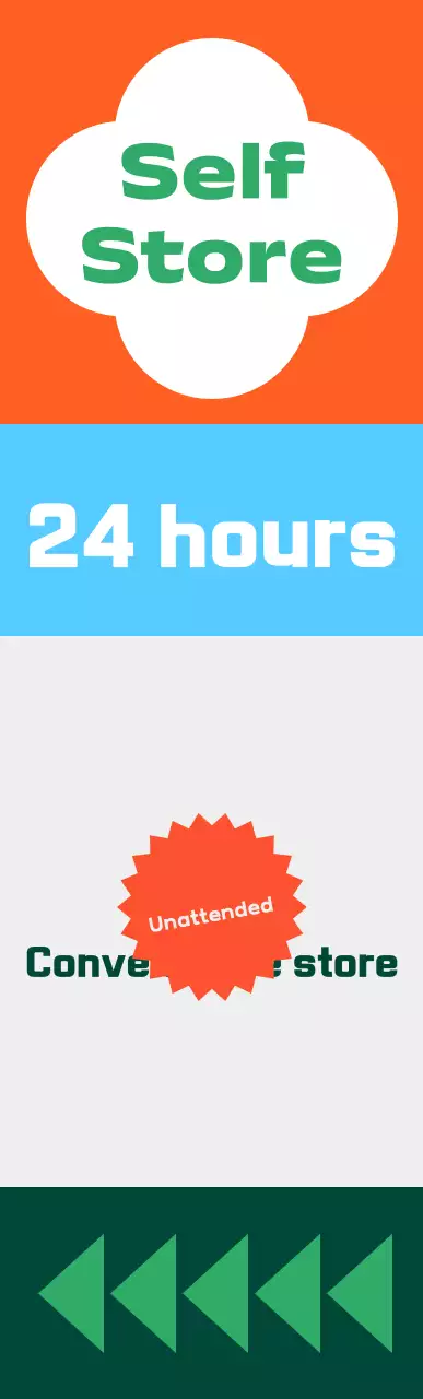 Tanda udara persegi toko swalayan bermotif warna cerah ukuran sedang