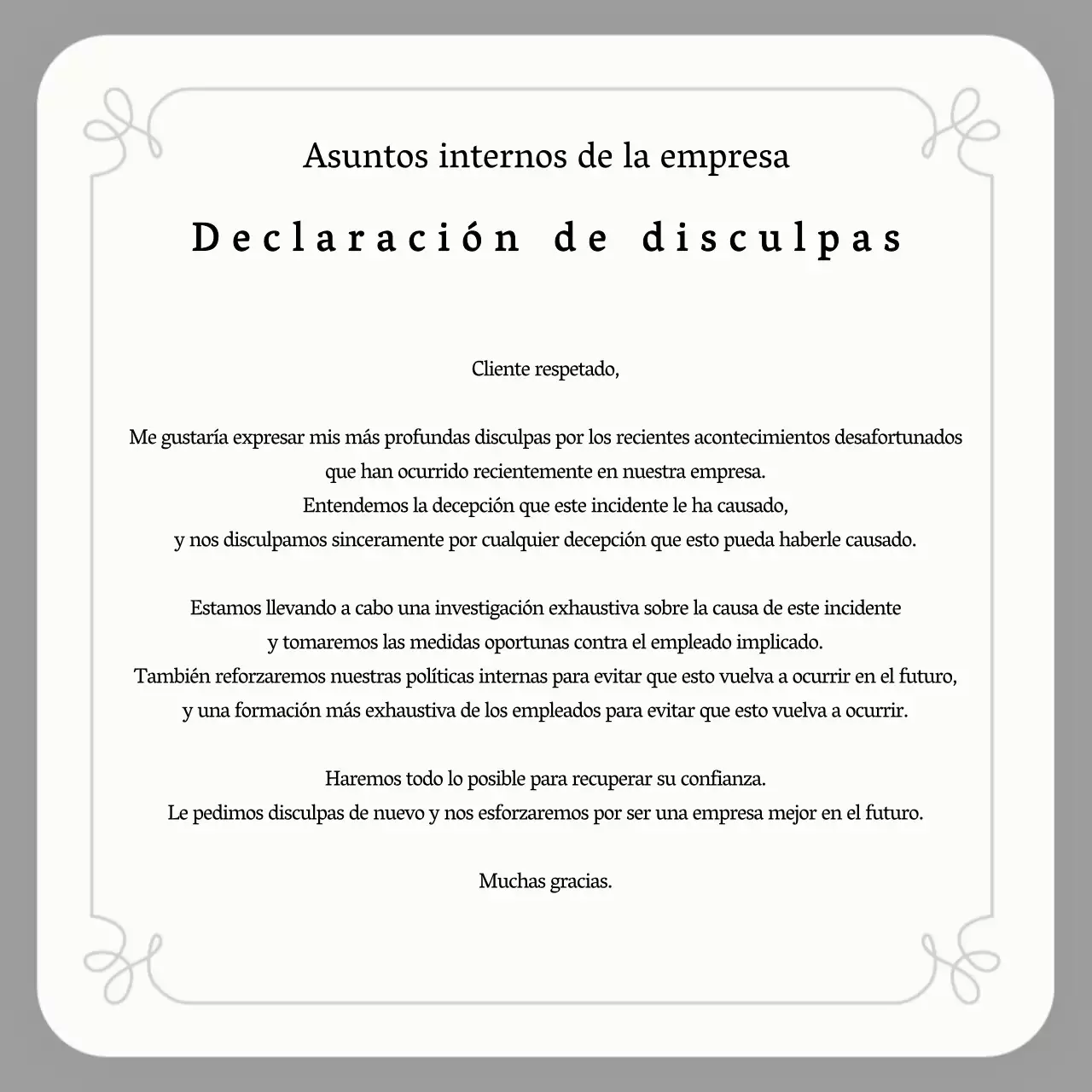 Una colección de disculpas sencillas en azul