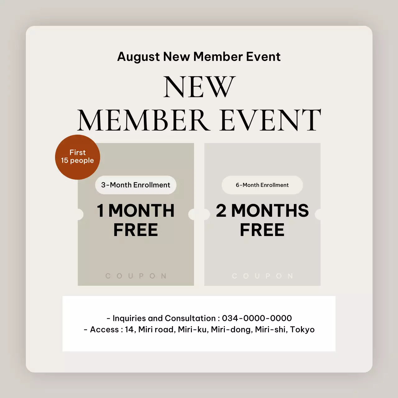 Promote modern yoga in beige