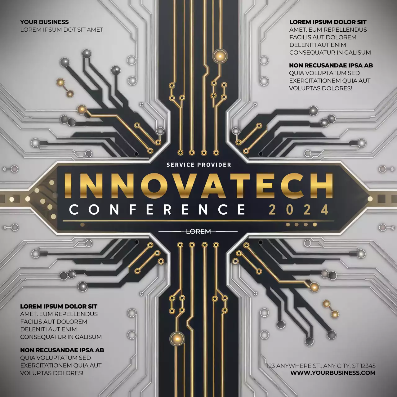 Gold Modern Tech Event Social Media Post