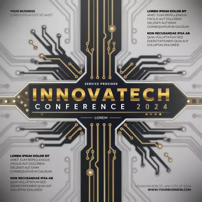 Gold Modern Tech Event Social Media Post