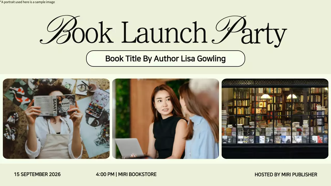 Beige Elegant Book Invitation Presentation