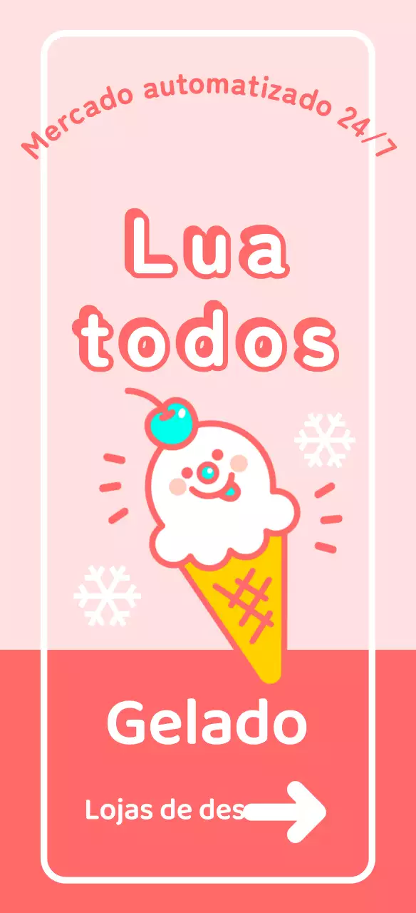 Sinalética de personagem de gelado doce e gira