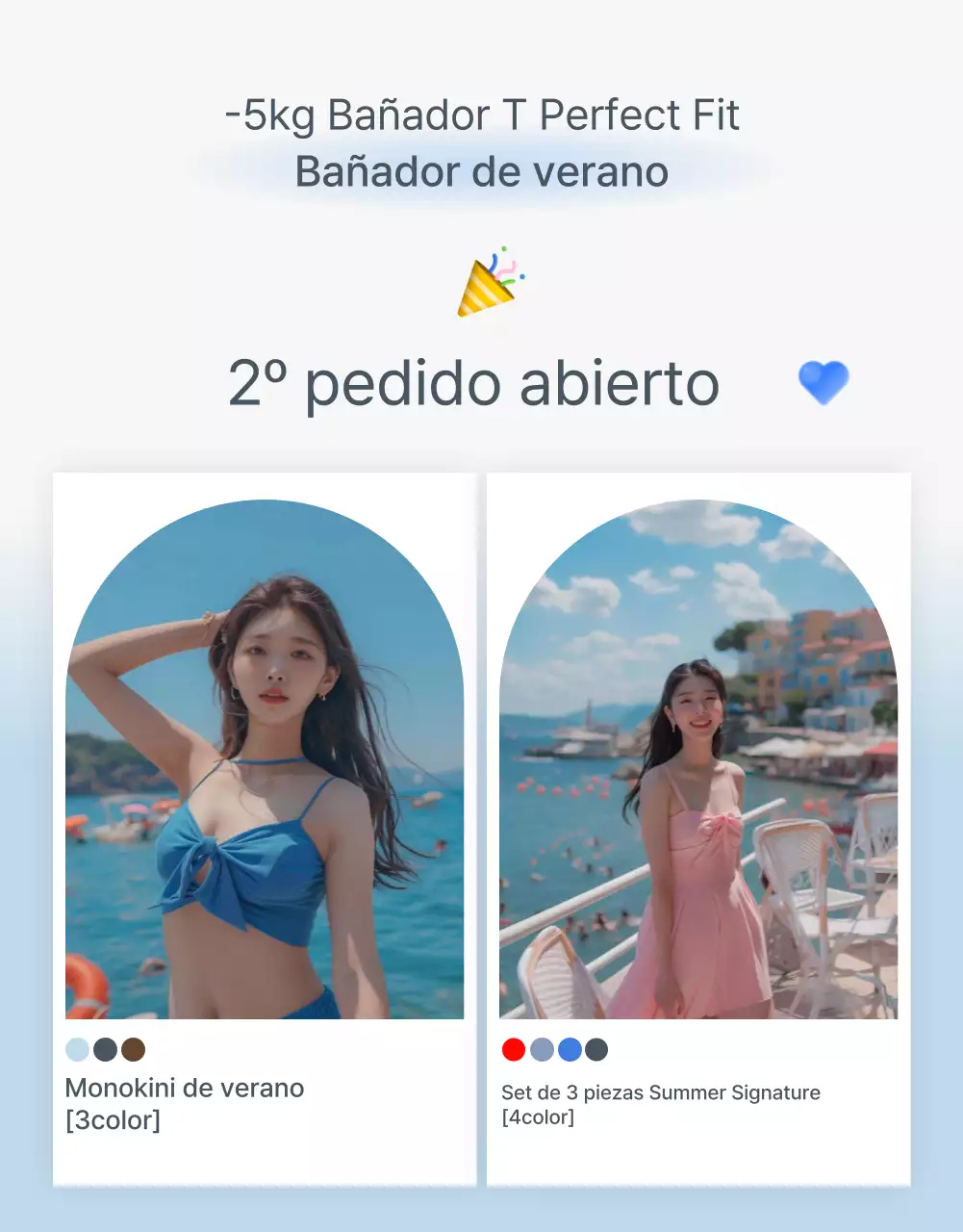 Concepto de emoji de vacaciones de verano en azul y azul claro para promover la moda