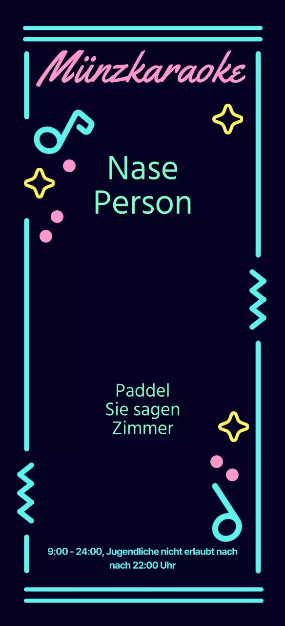 Schwarzer, kitschiger, münzbetriebener Karaokeführer mit Leuchtreklame