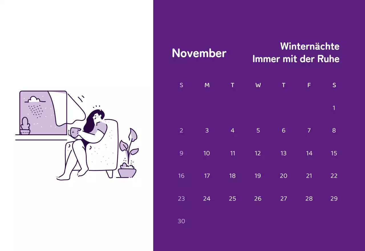 Kalender mit farbenfrohen und emotionalen Illustrationen