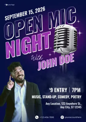 Purple Modern Comedy Event Poster