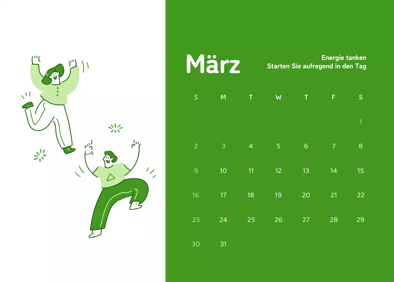 Kalender mit farbenfrohen und emotionalen Illustrationen