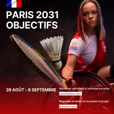 Rouge Noir Minimal Générique Tournoi sportif