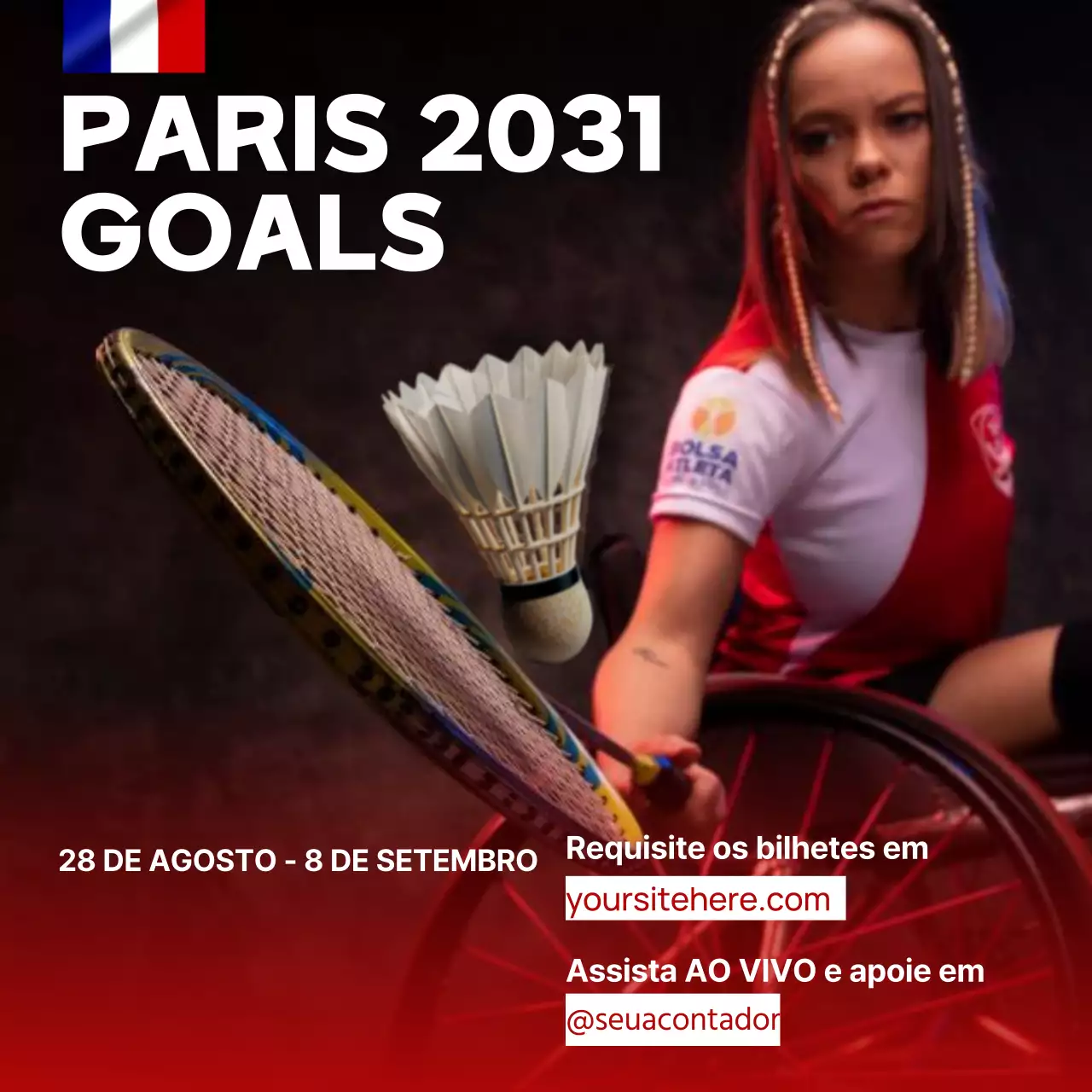 Vermelho Preto Minimal Genérico Torneio desportivo