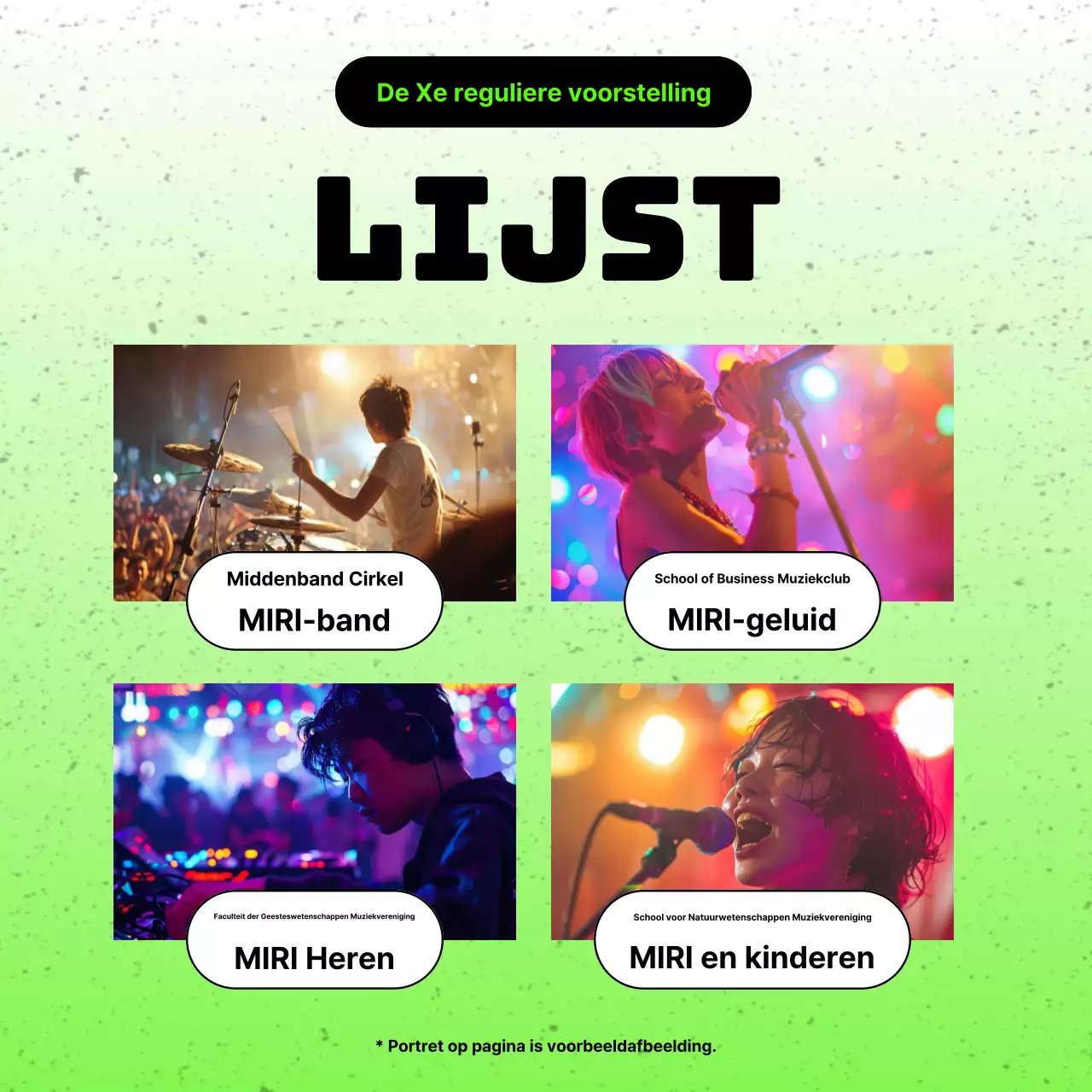 Regelmatige optredens van trendy zwarte en groene universiteitsclubs promoten