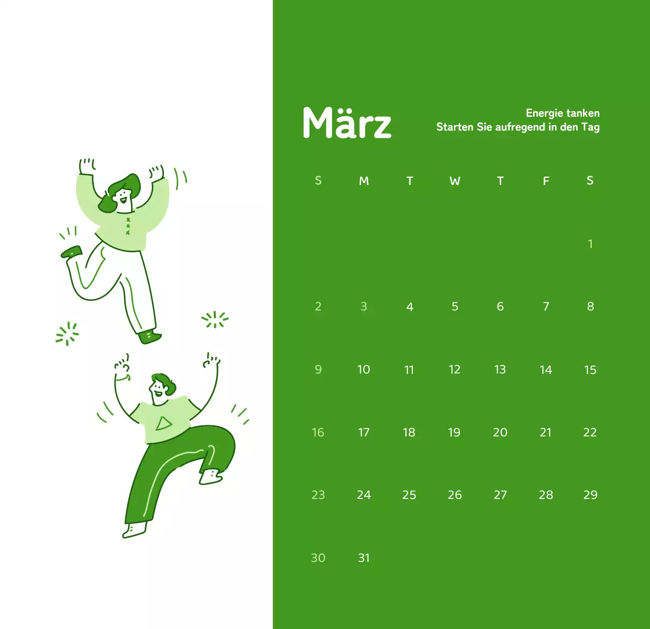 Kalender mit farbenfrohen und emotionalen Illustrationen