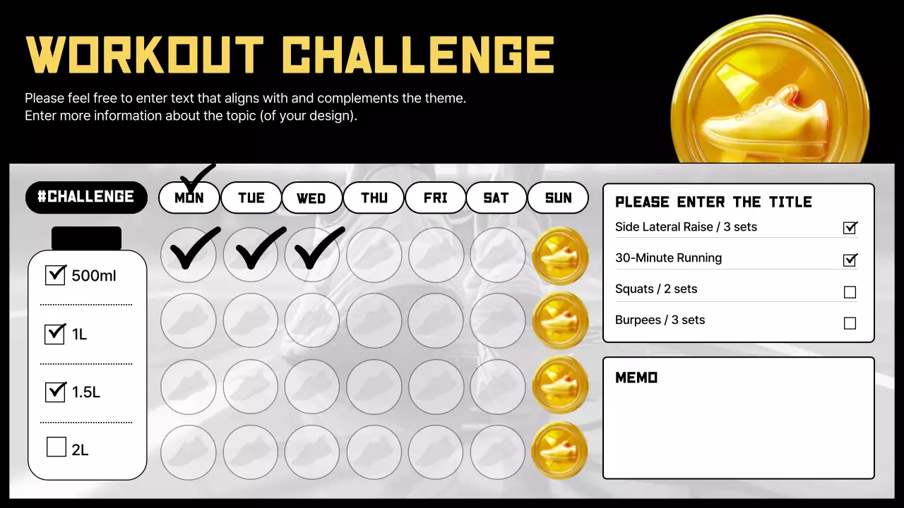 Black Minimal Workout Planner Infographic