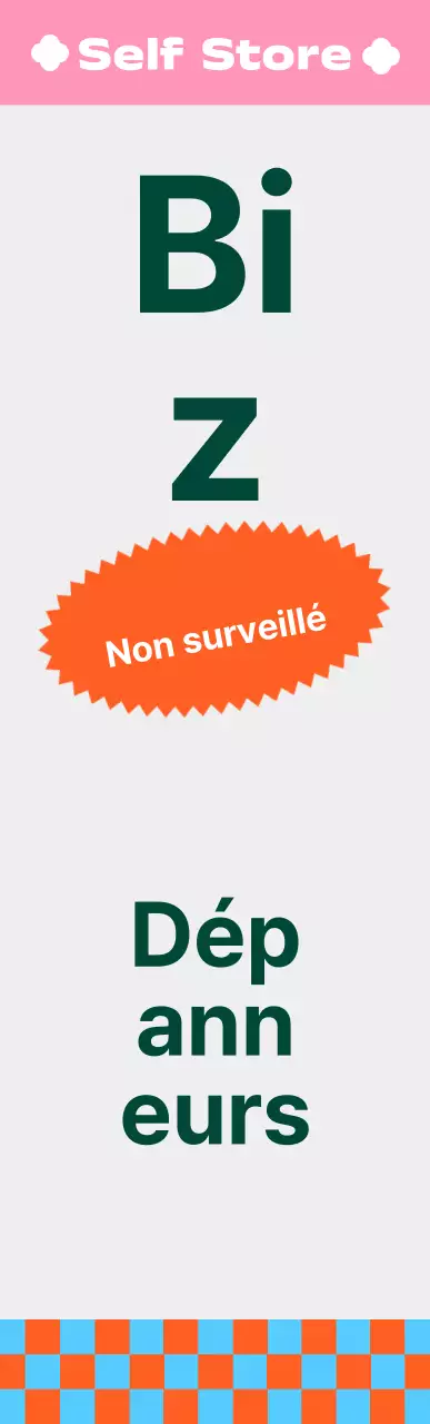 Enseigne aérienne carrée de dépanneur aux couleurs vives, de taille moyenne