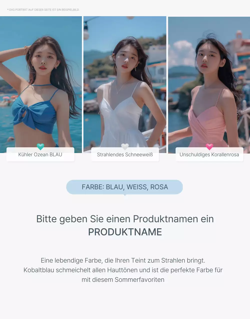 Trendiges Sommerurlaubs-Emoji-Konzept in Blau und Hellblau zur Förderung der Mode