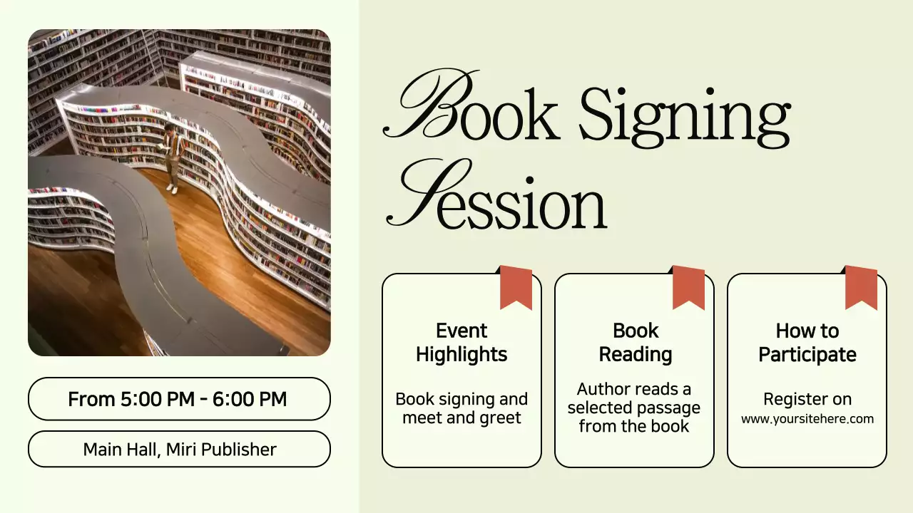 Beige Elegant Book Invitation Presentation