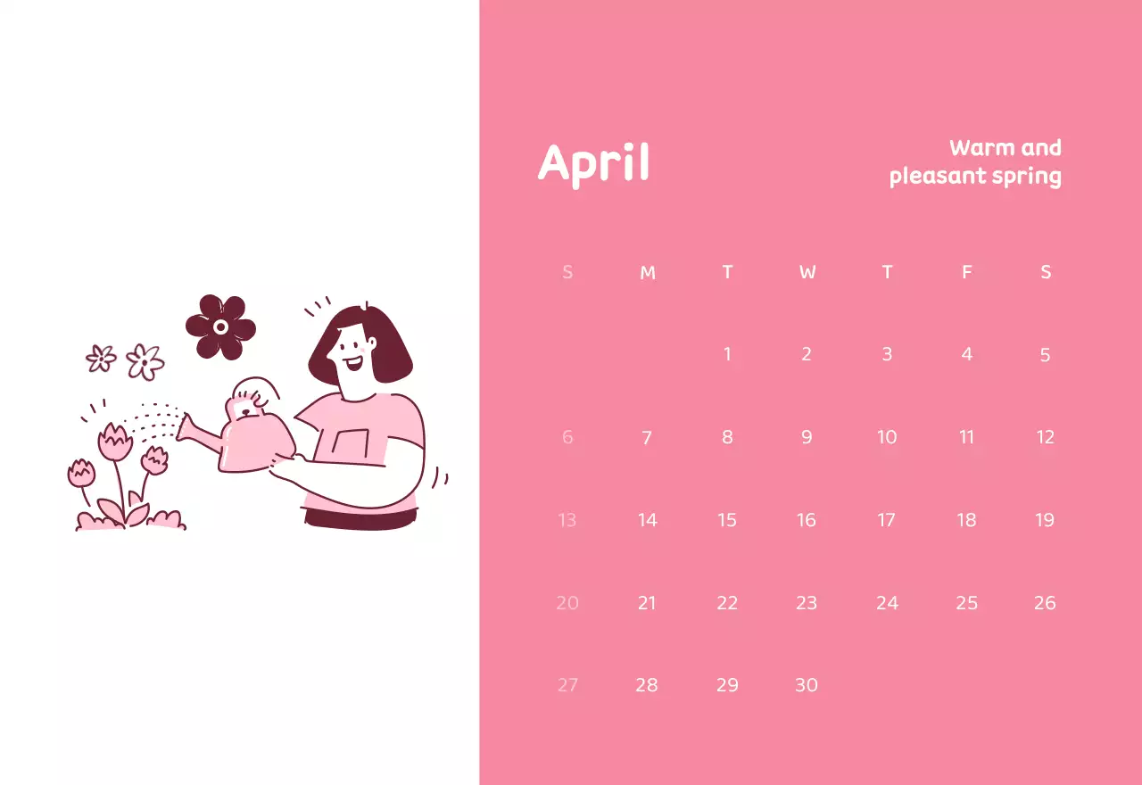 Calendars with colorful, emotional illustrations