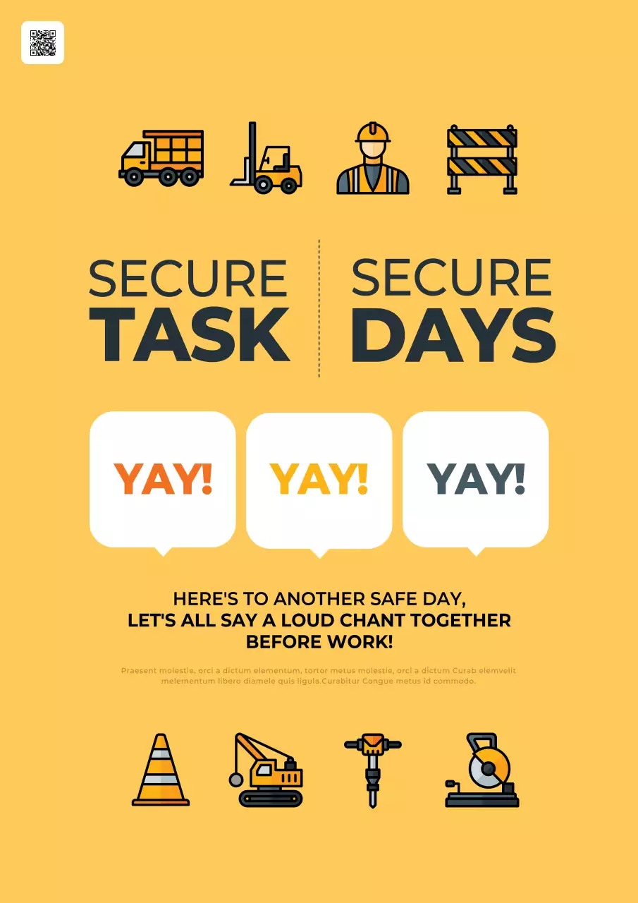 Yellow Modern Safety Announcement Poster
