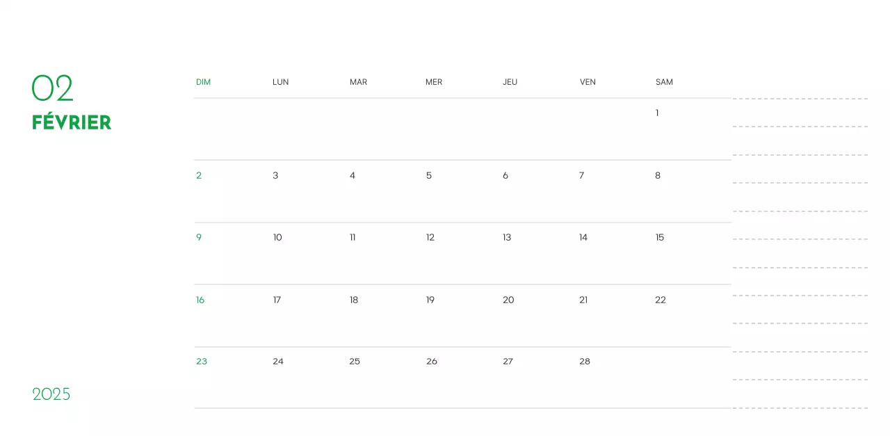 Un calendrier avec une photo de chiot et un message mignon dans une couleur verte.