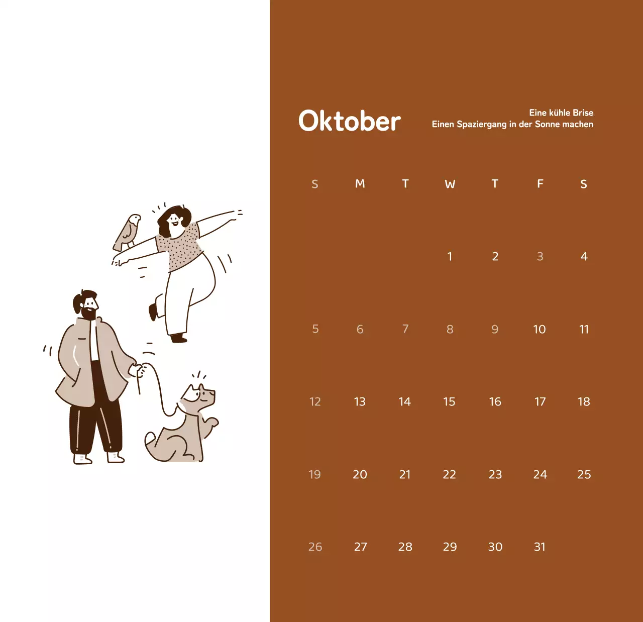 Kalender mit farbenfrohen und emotionalen Illustrationen
