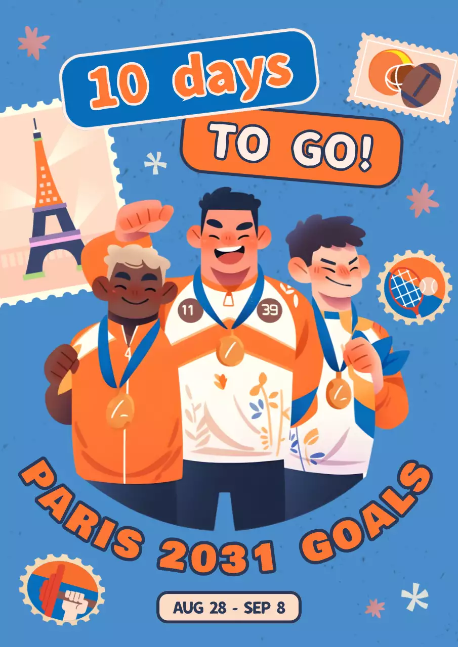 Blue Retro Sports Announcement Poster