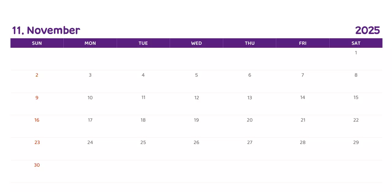 様々な色使いの情緒的なイラストが入ったカレンダー。