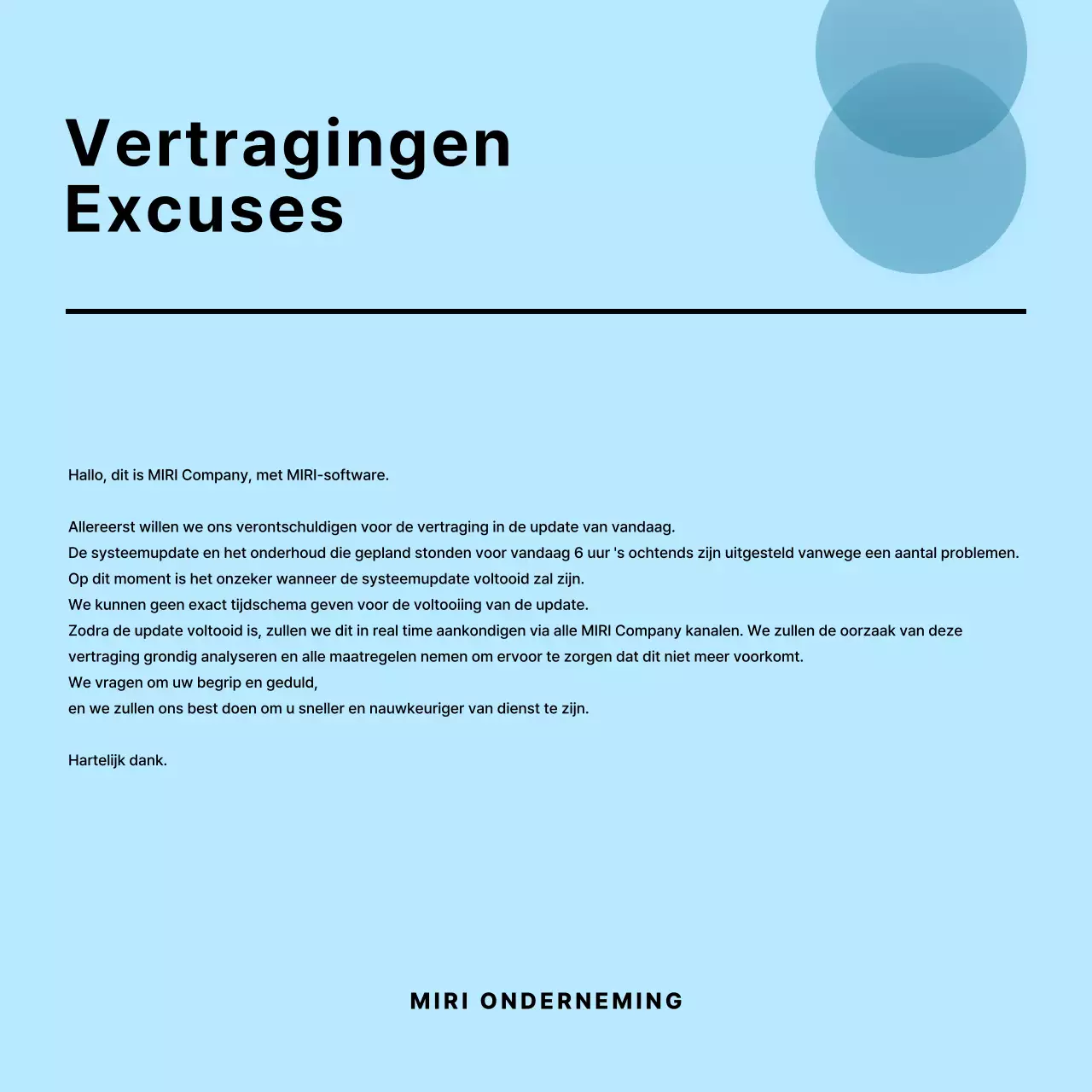 Een verzameling eenvoudige excuses in blauw