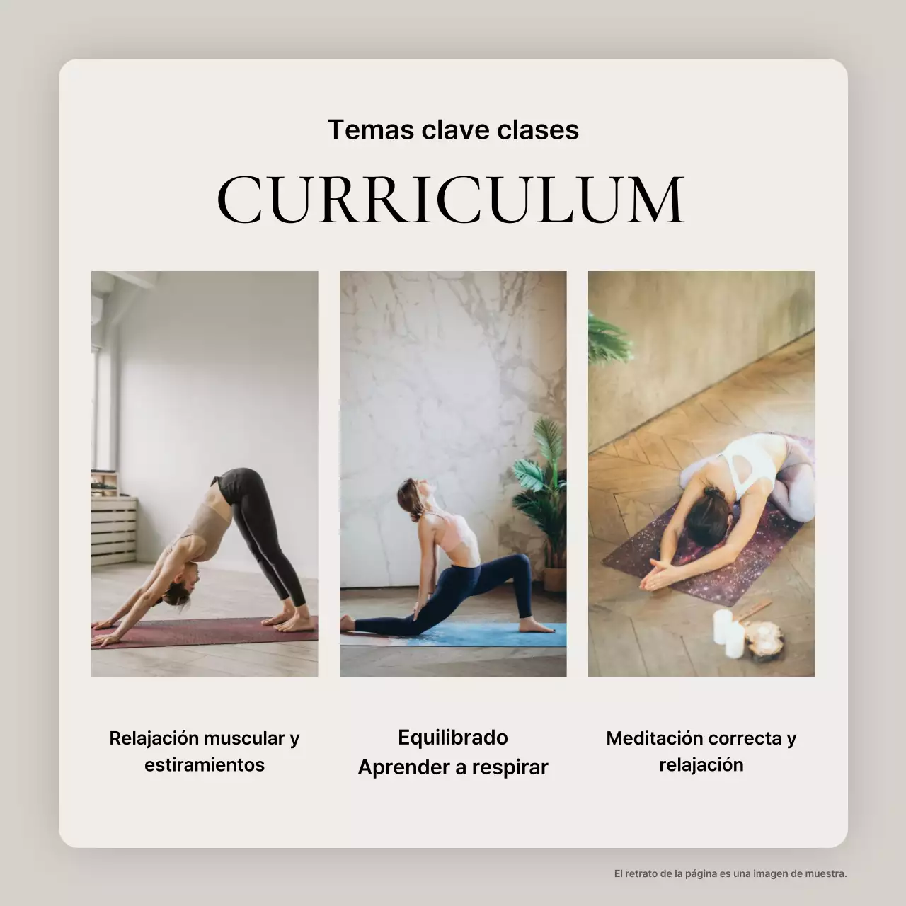 Promover el yoga moderno en beige