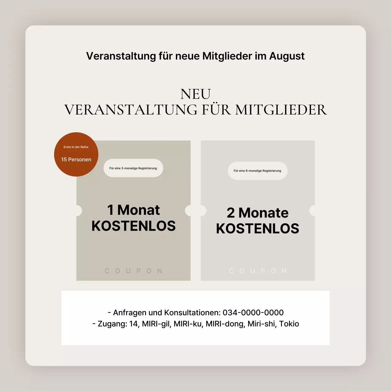 Förderung des modernen Yoga in Beige