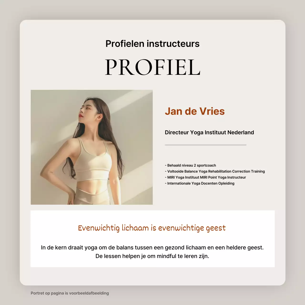 Promoot moderne yoga in beige