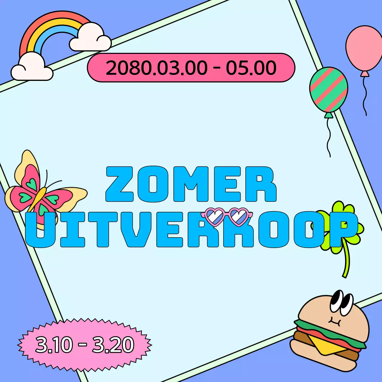 Een overzicht van kitscherige zomerevenementen in lichtblauw en roze