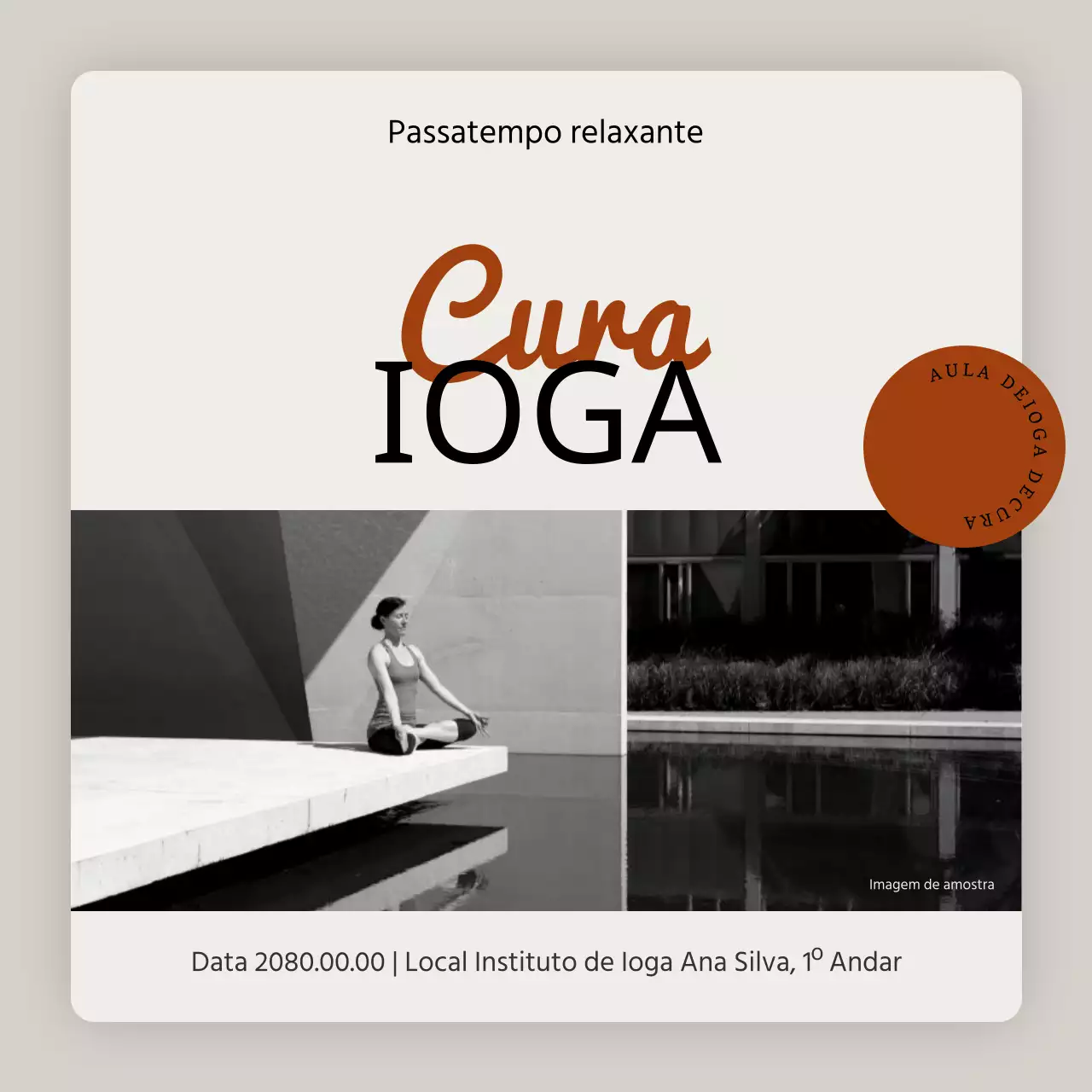 Promover o ioga moderno em bege
