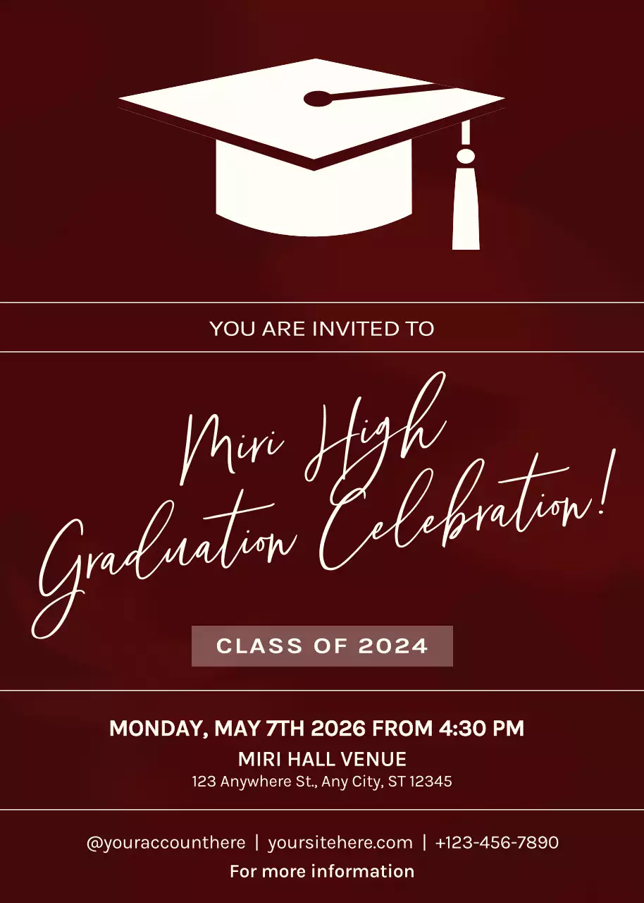 Red Minimal Graduation Celebration Invitation