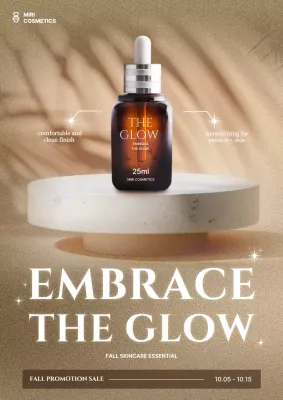 Beige Elegant Skincare Promotion Poster