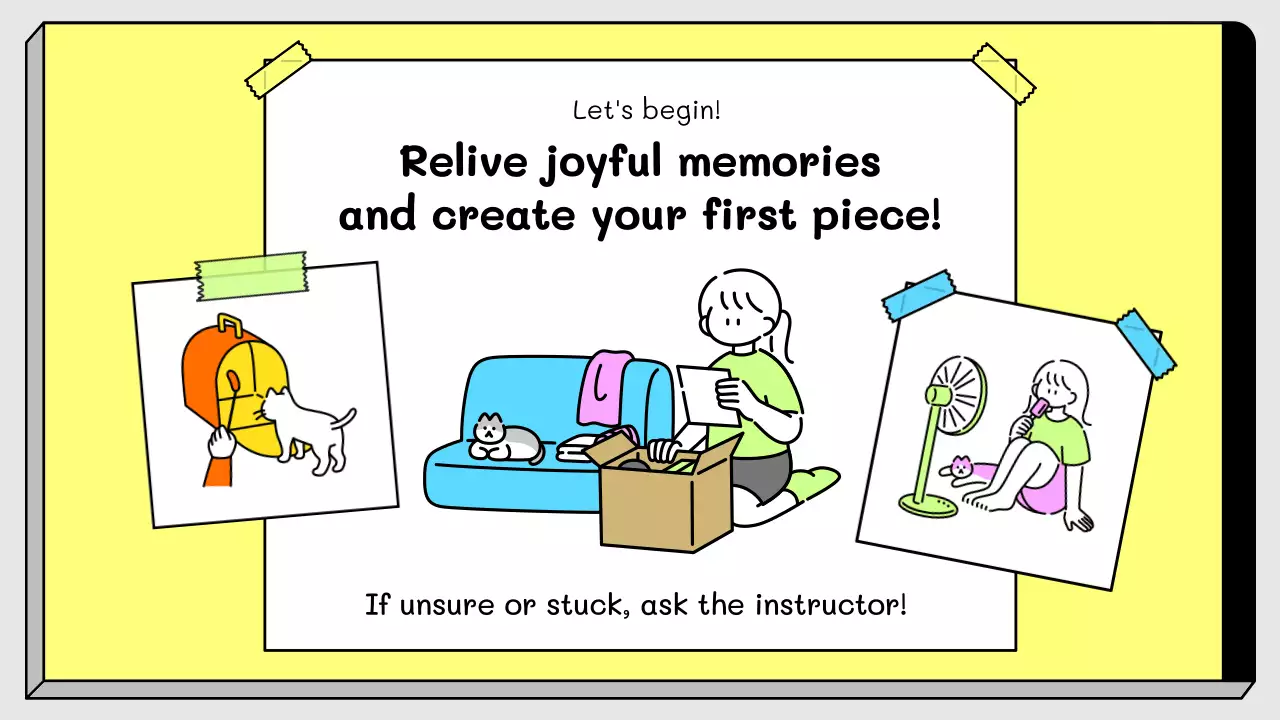 Yellow Simple Drawing Course Invitation Presentation