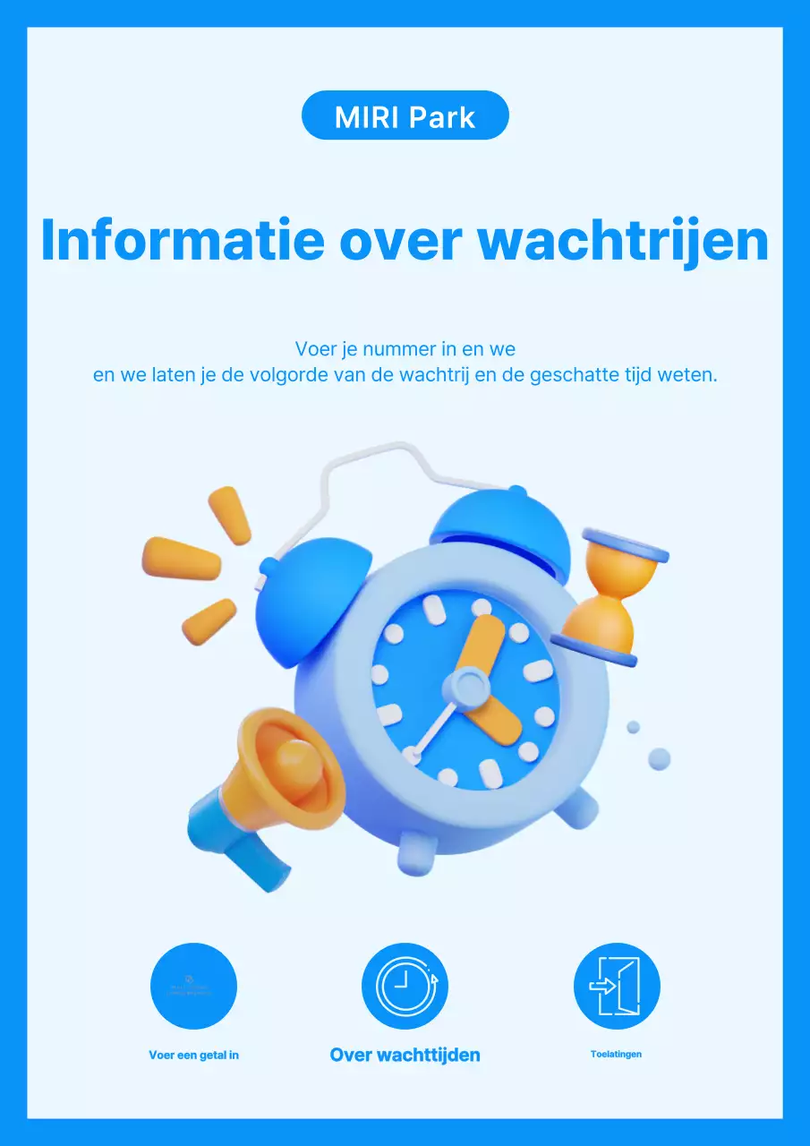 Een gids voor wachten in een lichtblauwe, minimalistische toeristische bestemming