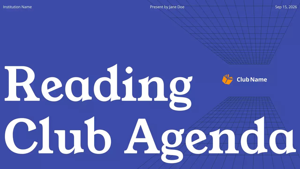 Blue Modern Reading Agenda Presentation