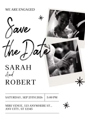 Black and White Classic Wedding Invitation