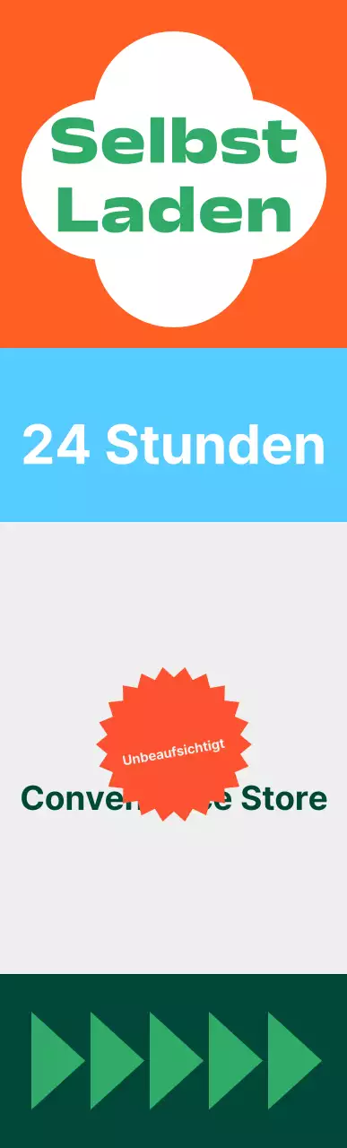 Lebendig gefärbtes gemustertes Convenience-Store-Quadrat-Luftzeichen mittlerer Größe