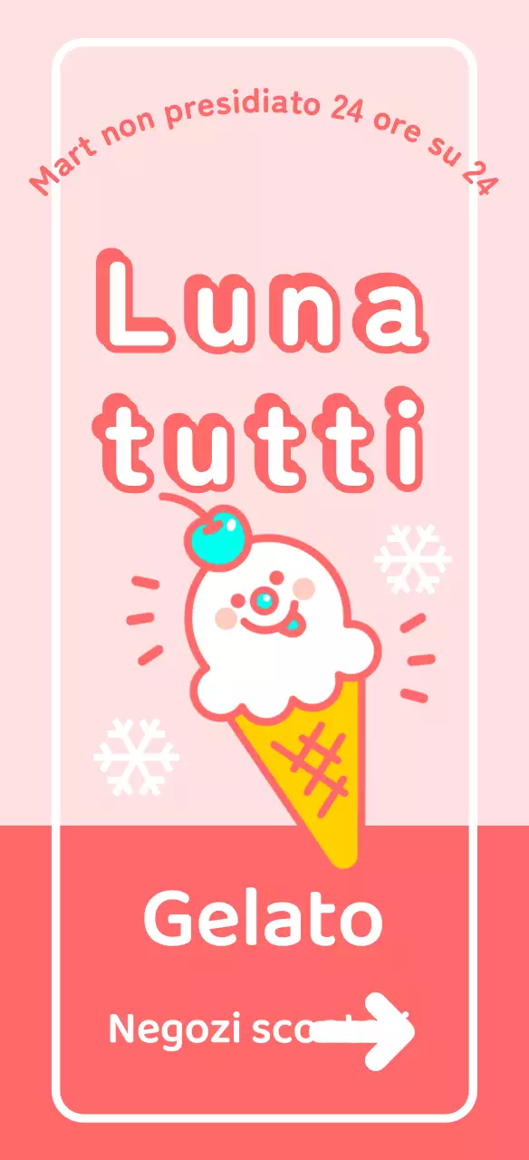 Segnaletica per i personaggi dei gelati dolce e simpatica