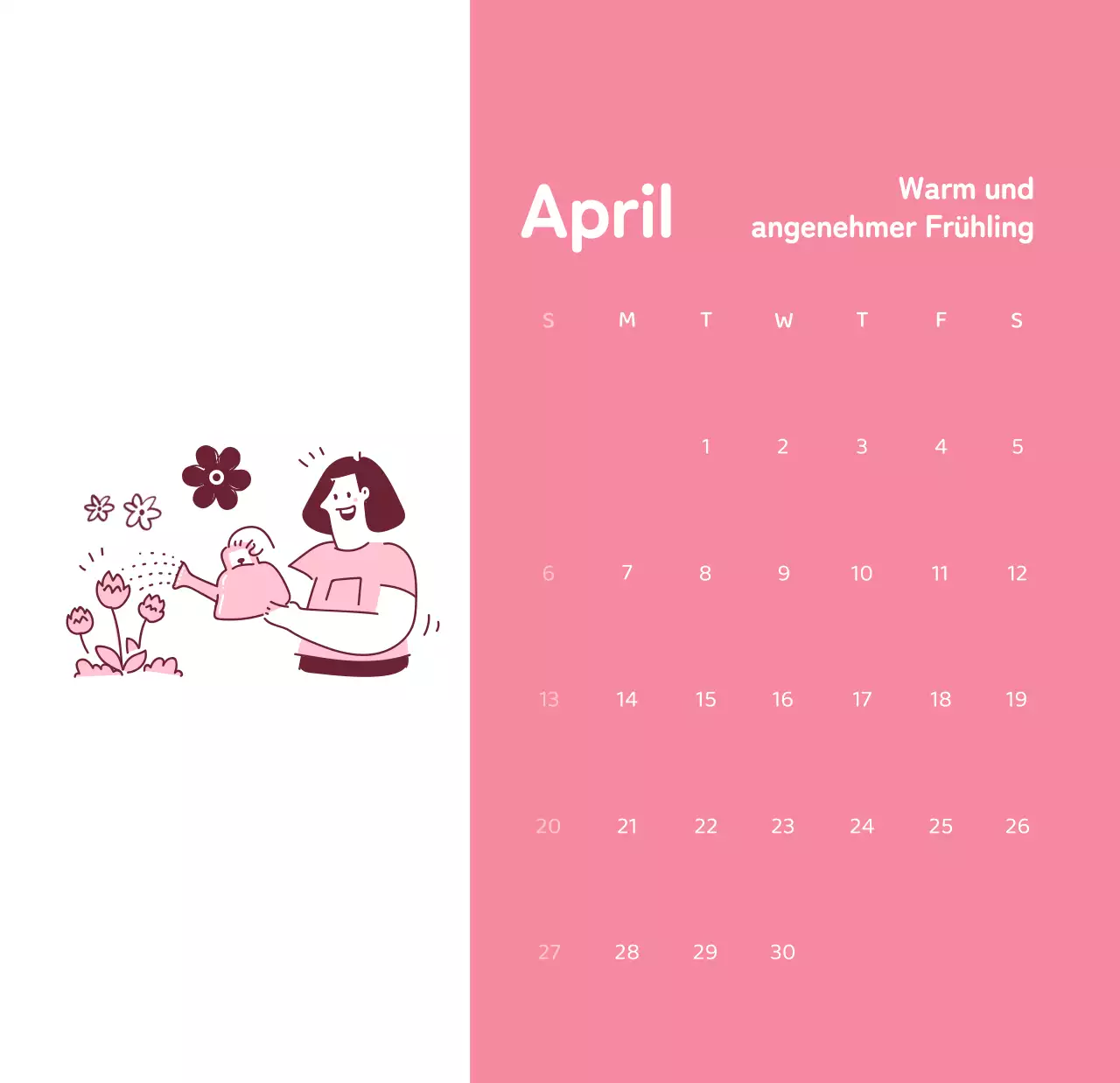 Kalender mit farbenfrohen und emotionalen Illustrationen