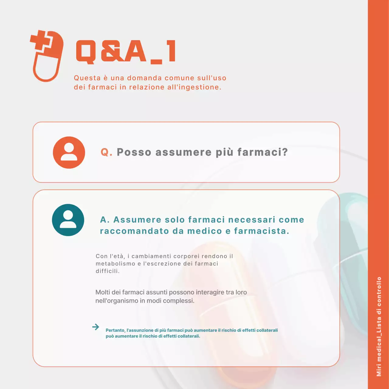 Una guida semplice e arancione per un uso corretto dei farmaci