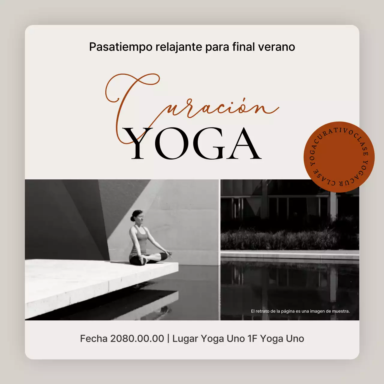 Promover el yoga moderno en beige