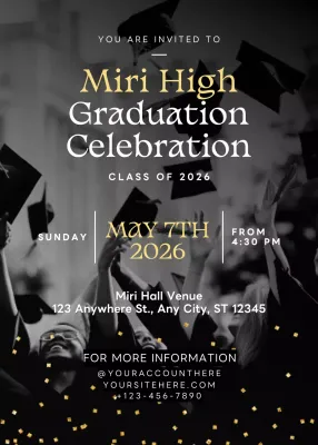 Black Elegant Graduation Invitation Poster