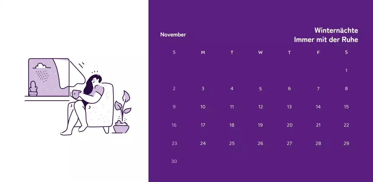 Kalender mit farbenfrohen und emotionalen Illustrationen