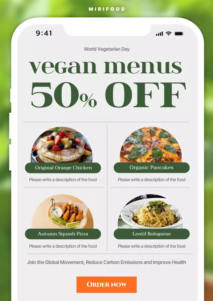 Green Modern Vegan Promotion Poster