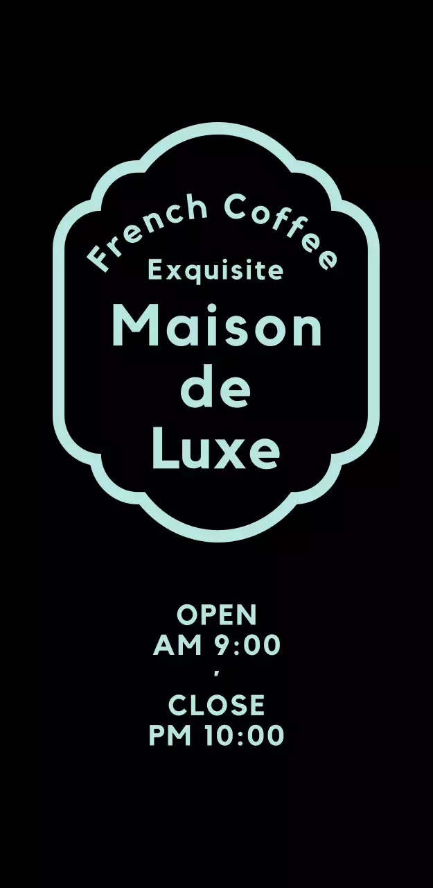 민트 미니멀 프렌치 커피 입간판