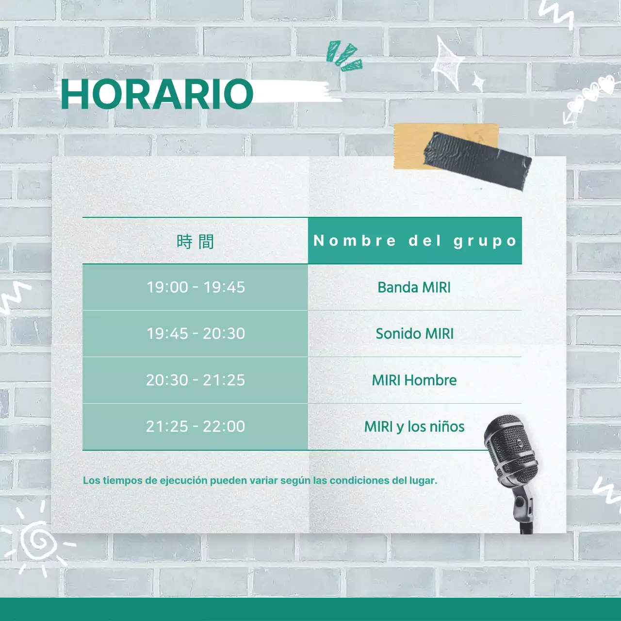 Promociona las actuaciones periódicas de un club universitario vintage con sabor a menta