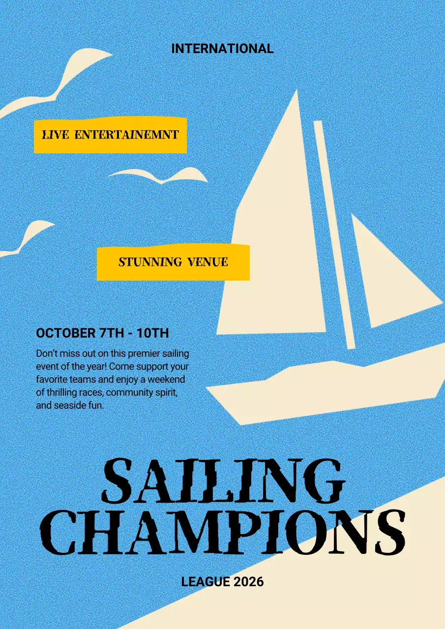 Blue Modern Sailing Promotion Poster